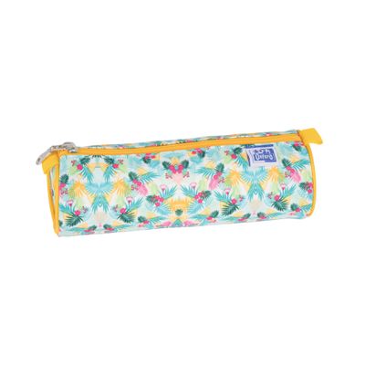 3020120170398-Trousse ronde Oxford Flowers - 1 compartiment - différents modèles disponibles - Hamelin--1