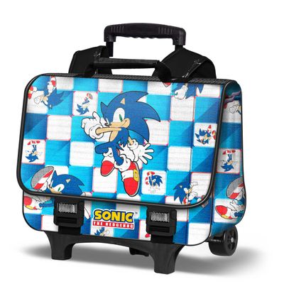 8445118050233-Sega Sonic Blue - Cartable avec chariot amovible 38 cm - 1 compartiment - Karactermania--0