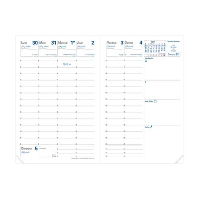 3371010498468-Agenda Stylish - 1 semaine sur 2 pages - 10 x 15 cm - jacquard - Quo Vadis--1