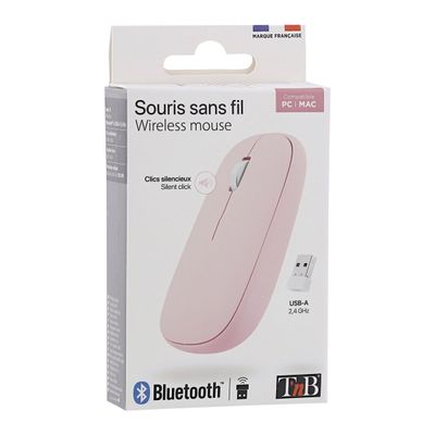 3303170111116-TNB Dual Connect - Souris sans fil - rose--3