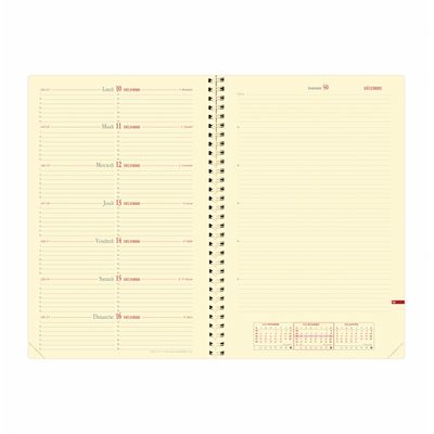 3371010481712-Agenda spiralé Impala Note 24 avec répertoire - 1 semaine sur 2 pages - 16 x 24 cm - rouge - Quo Vadi--1