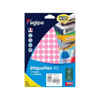 3270241143188-Apli Agipa - Etui A5 - 960 Pastilles roses - diamètre 15 mm - réf 114318--0