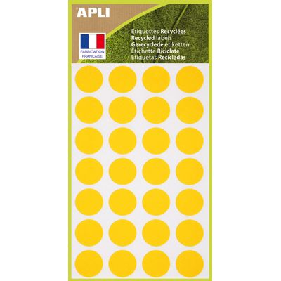 3270241017854-Apli Agipa - 168 Pastilles adhésives recyclées - jaune - diamètre 15 mm - réf 101785--0