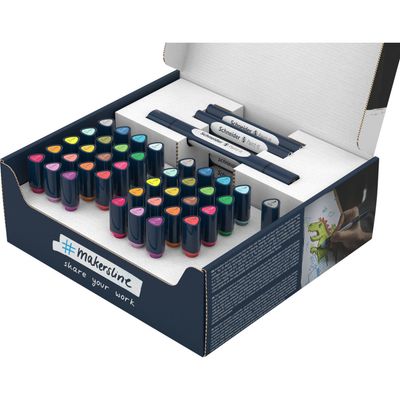 4004675162601-Schneider Paint-It 040 SetTwin Marker - 20 cartouches de recharges à pointe ogive + 21 à pointe pinceau + 11 corps - c--2