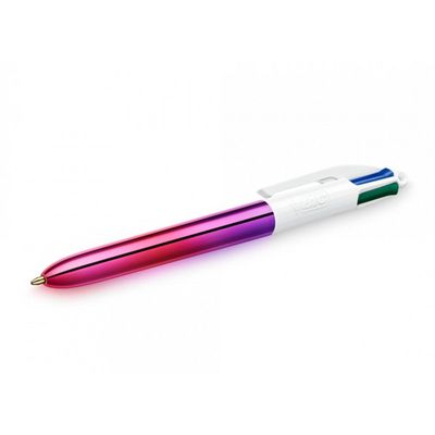 3086123713888-BIC 4 Couleurs Shine Gradient - Stylo à bille 4 couleurs - rose irisé--0