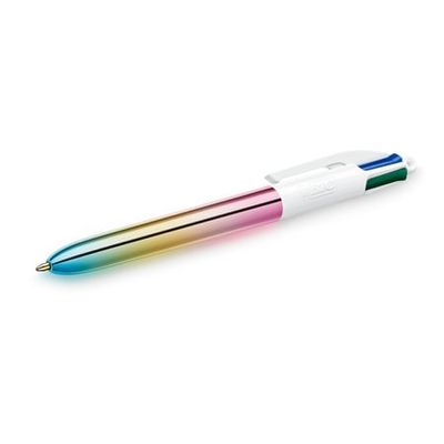 3086123713871-BIC 4 Couleurs Shine Gradient - Stylo à bille 4 couleurs - paon irisé--0