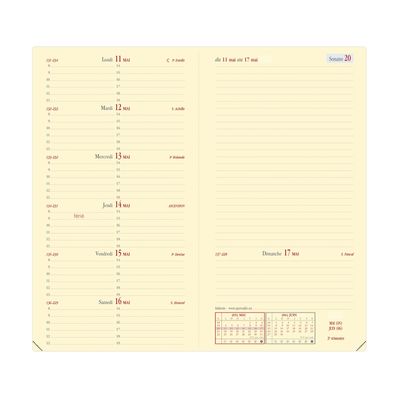 3371010498857-Agenda Marlow Italnote avec répertoire - 1 semaine sur 2 pages - 8,8 x 17 cm - camel - Quo Vadis--1