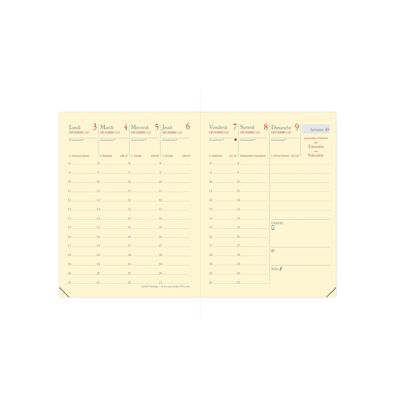 3371010498840-Agenda Marlow Carla Prestige avec répertoire - 1 semaine sur 2 pages - 8 x 10,5 cm - camel - Quo Vadis--1