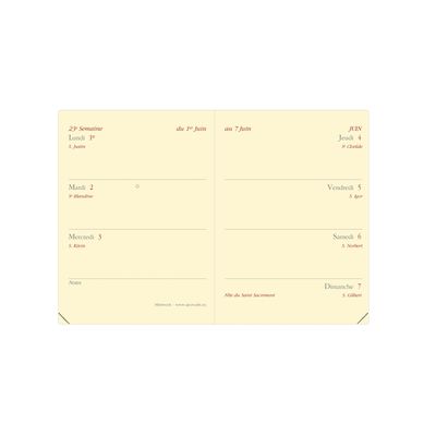 3371010498901-Agenda Marlow Miniweek - 1 semaine sur 2 pages - 7 x 10 cm - camel - Quo Vadis--1