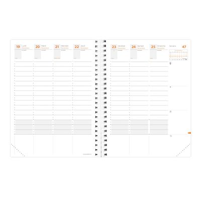 3371010498314-Agenda spiralé à élastique Time & Life XLarge - 1 semaine sur 2 pages - 21 x 27 cm - kaki métal - Q--1