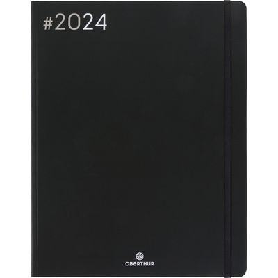 3664447154305-Agenda Flex - 1 semaine sur 2 pages - 22 x 28 cm - noir - Oberthur--0