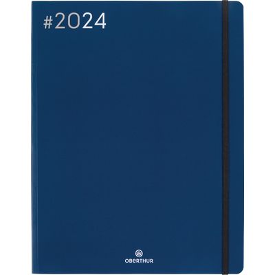 3664447154312-Agenda Flex - 1 semaine sur 2 pages - 22 x 28 cm - bleu marine - Oberthur--0