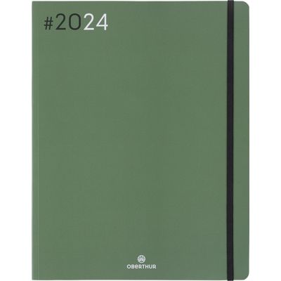 3664447154329-Agenda Flex - 1 semaine sur 2 pages - 22 x 28 cm - kaki - Oberthur--0