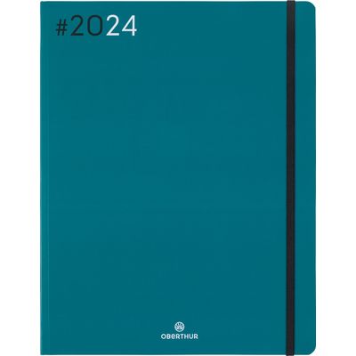 3664447154336-Agenda Flex - 1 semaine sur 2 pages - 22 x 28 cm - émeraude - Oberthur--0