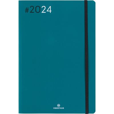 3664447154398-Agenda Flex - 1 semaine sur 2 pages - 17 x 24,5 cm - émeraude - Oberthur--0
