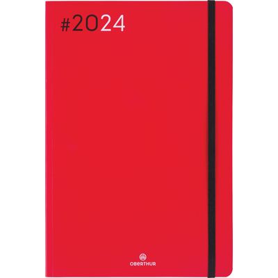 3664447154404-Agenda Flex - 1 semaine sur 2 pages - 17 x 24,5 cm - rouge - Oberthur--0