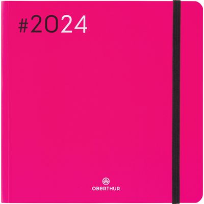 3664447154411-Agenda Flex - 1 semaine sur 2 pages - 16 x 16 cm - fuchsia - Oberthur--0