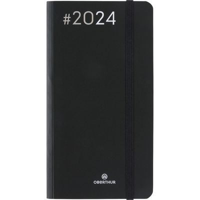 3664447154442-Agenda de poche Flex - 1 semaine sur 2 pages - 9,5 x 17,5 cm - noir - Oberthur--0
