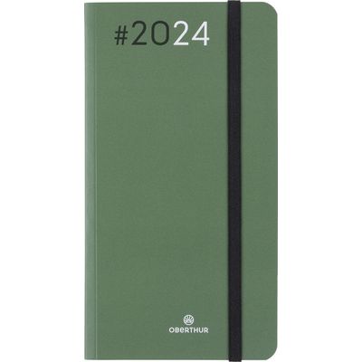 3664447154466-Agenda de poche Flex - 1 semaine sur 2 pages - 9,5 x 17,5 cm - kaki - Oberthur--0