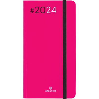 3664447156590-Agenda de poche Flex - 1 semaine sur 2 pages - 9,5 x 17,5 cm - fuchsia - Oberthur--0