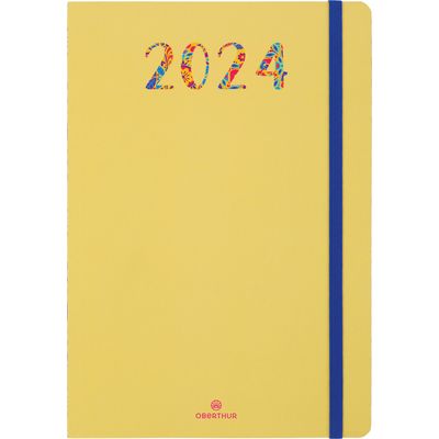 3664447158785-Agenda Merida - 1 semaine sur 2 pages - 17 x 24,5 cm - jaune - Oberthur--0