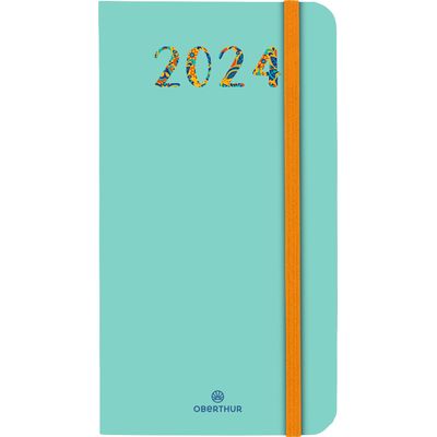 3664447158884-Agenda de poche Merida - 1 semaine sur 2 pages - 9,5 x 17 cm - vert - Oberthur--0