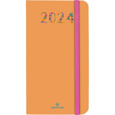 3664447158891-Agenda de poche Merida - 1 semaine sur 2 pages - 9,5 x 17 cm - orange - Oberthur--0