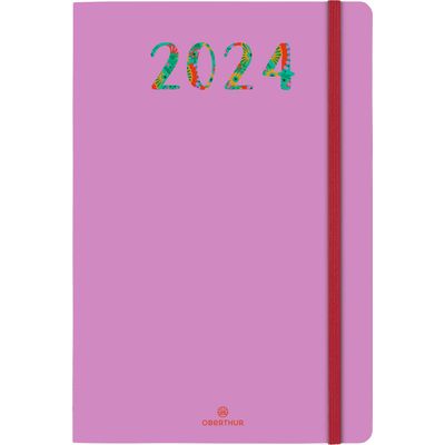 3664447158914-Agenda Merida - 1 semaine sur 2 pages - 10 x 15 cm - violet - Oberthur--0