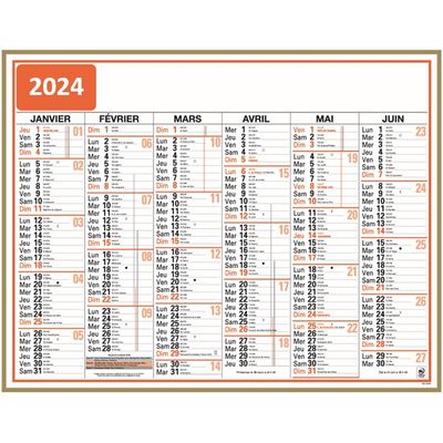 3664447154558-Calendrier Classique - 6 mois par face - 13,5 x 17,5 cm - Oberthur--0
