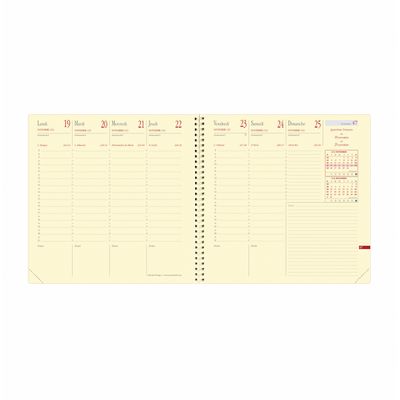 3371010481392-Agenda à spirale Impala Executif Prestige - 1 semaine sur 2 pages - 16 x 16 cm - rouge - Quo Vadis--1