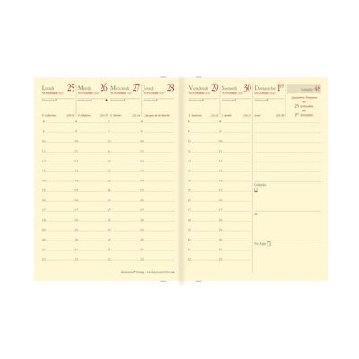 3371010480708-Agenda de poche Impala Randonnée Prestige - 1 semaine sur 2 pages - 9 x 12,5 cm - rouge - Quo Vadis--1