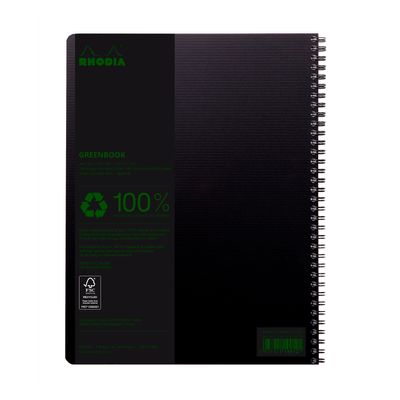 3037921199121-RhodiActive Greenbook - Cahier à spirale 100% recyclé - A4+ (22,5 x 29,7 cm) - 160 pages 90 g/m² - petits carreau--1
