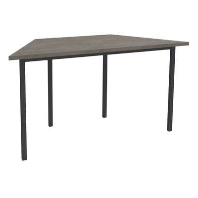 3253310199958-Table de réunion trapèze - 140 x 70 cm - Pieds carrés anthracite - imitation chêne gris--0