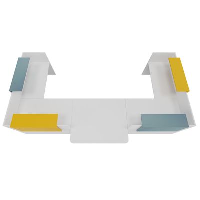 3253310542860-Banque d'accueil OLA - Ensemble composé de modules hauts(x2) + PMR + retours (x2) + tablettes (x2) jaune + (x2) bleu - L425 x P237,5--2