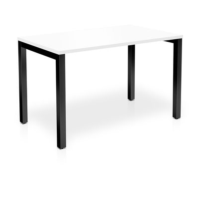 3617350003987-Bureau ARIAL - L140 x P80 cm - plateau blanc - pieds noirs--0