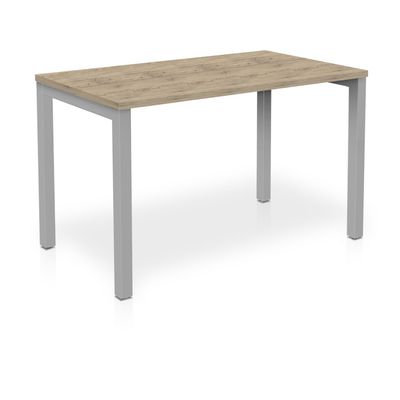 3617350003963-Bureau ARIAL - L140 x P80 cm - plateau imitation chêne brunswick - pieds gris aluminium--0