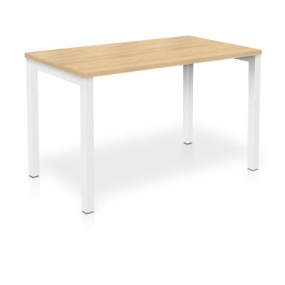 3617350003734-Bureau ARIAL - L180 x P80 cm - plateau imitation chêne clair - pieds blancs--0