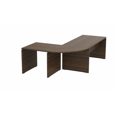 3617350001037-Bureau manager MOKA - avec angle et retour - L260 x P180 cm - plateau droit - imitation noyer brun--0