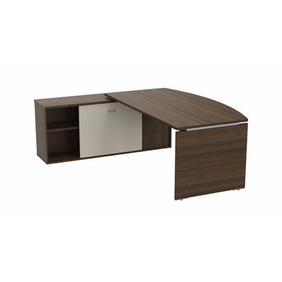 3617350000894-Bureau manager MOKA - L202 x P180 cm - avec console retour - plateau arqué - imitation noyer brun--0