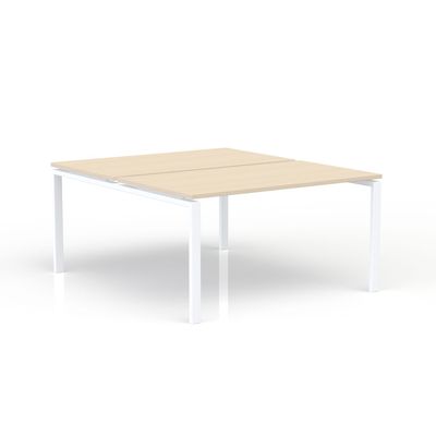 3617350005424-Bureau Bench CONECT - L160 x P165 cm - plateau imitation érable - pieds blancs--0