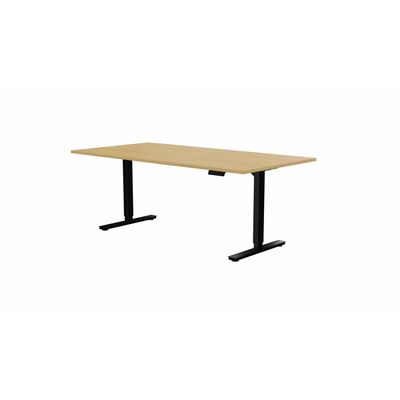 3617350004120-Table de réunion assis/debout AXEL - réglage électrique - L200 x P100 cm - plateau imitation chêne cl--0