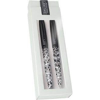 4014421346889-Online Eleganza Funky - Parure de stylo plume et stylo à bille - blanc--0