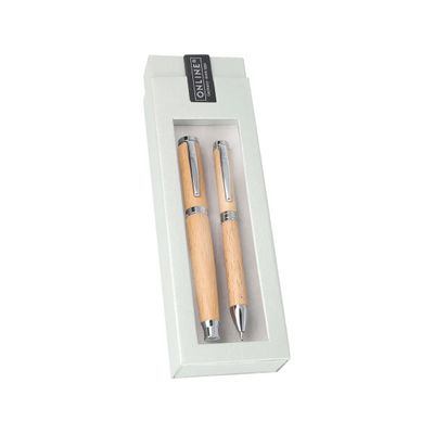 4014421311764-Online Nature Style - Parure de stylo plume et stylo à bille - bois de hêtre--0