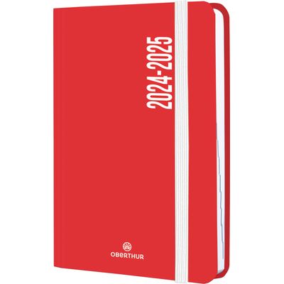 3664447174655-Agenda à élastique Alabama - 1 jour par page - 12,5 x 17,5 cm - rouge - Oberthur--0