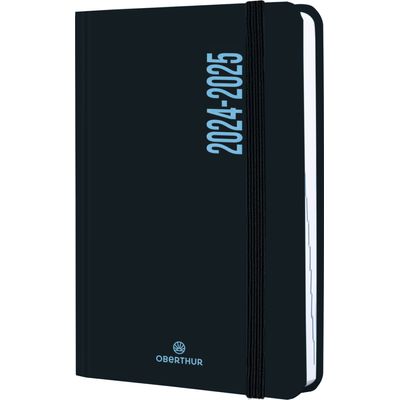 3664447174686-Agenda à élastique Alabama - 1 jour par page - 12,5 x 17,5 cm - noir et bleu - Oberthur--0