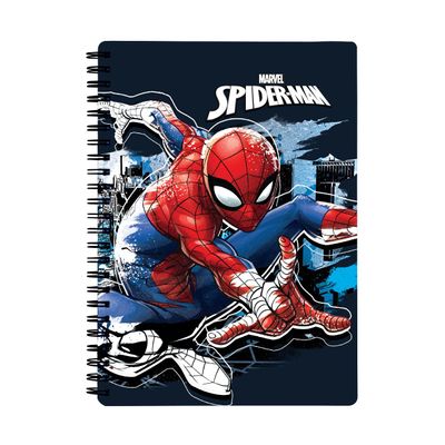 3666311024769-Cahier de textes à spirale Spiderman - 18 x 22 cm - bleu - Bagtrotter--0