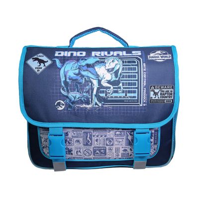 3666311022055-Cartable Jurassic World - 38 cm - 2 compartiments - bleu - Bagtrotter--0
