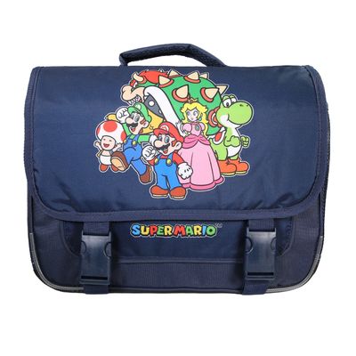 3666311023281-Cartable Super Mario - 38cm -  2 compartiments - marine - Bagtrotter--0