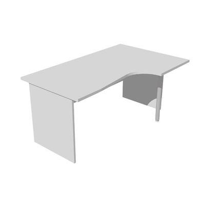 7331920001178-Bureau compact Trend - retour à droite avec pieds panneaux + pied de renfort - L160 - plateau gris--0