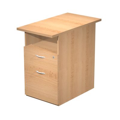 7331910008071-Caisson hauteur bureau Trend - L43xP80xH72 cm - 2 tiroirs dont 1 DS + 1 niche - imitation hêtre--0
